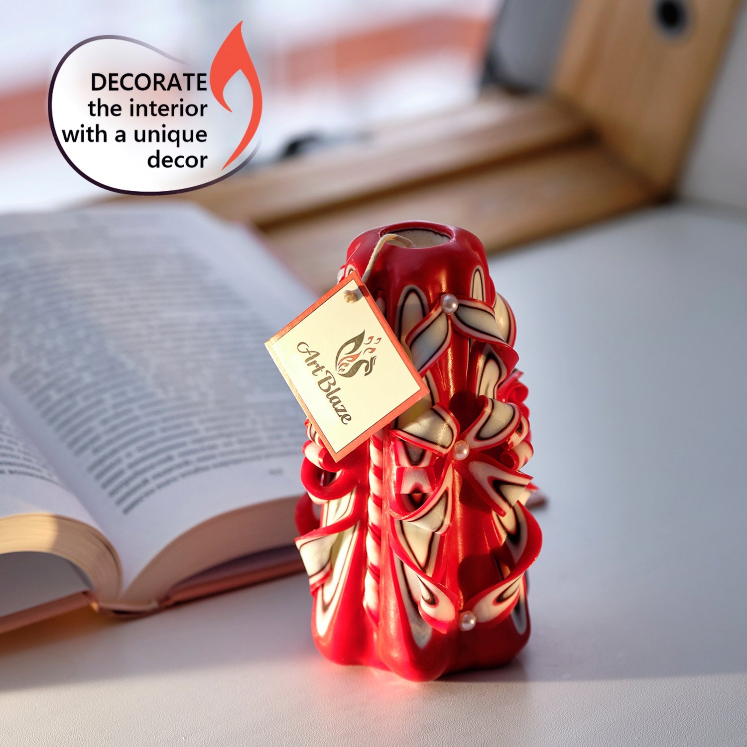 Vela tallada "Velas escarlatas" pequeña