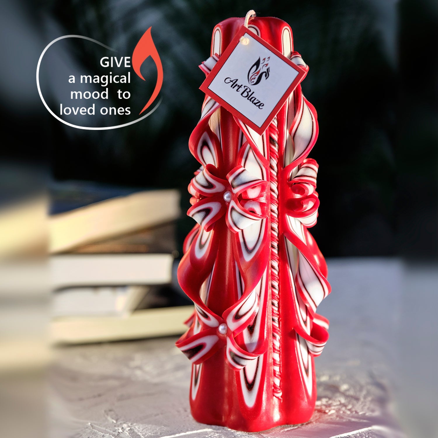 Vela tallada "Velas escarlatas" grande