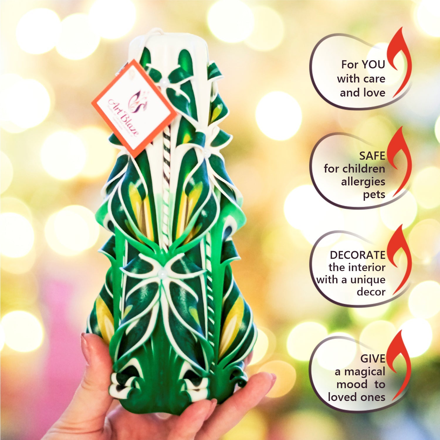 Vela tallada "Campo de verano" grande