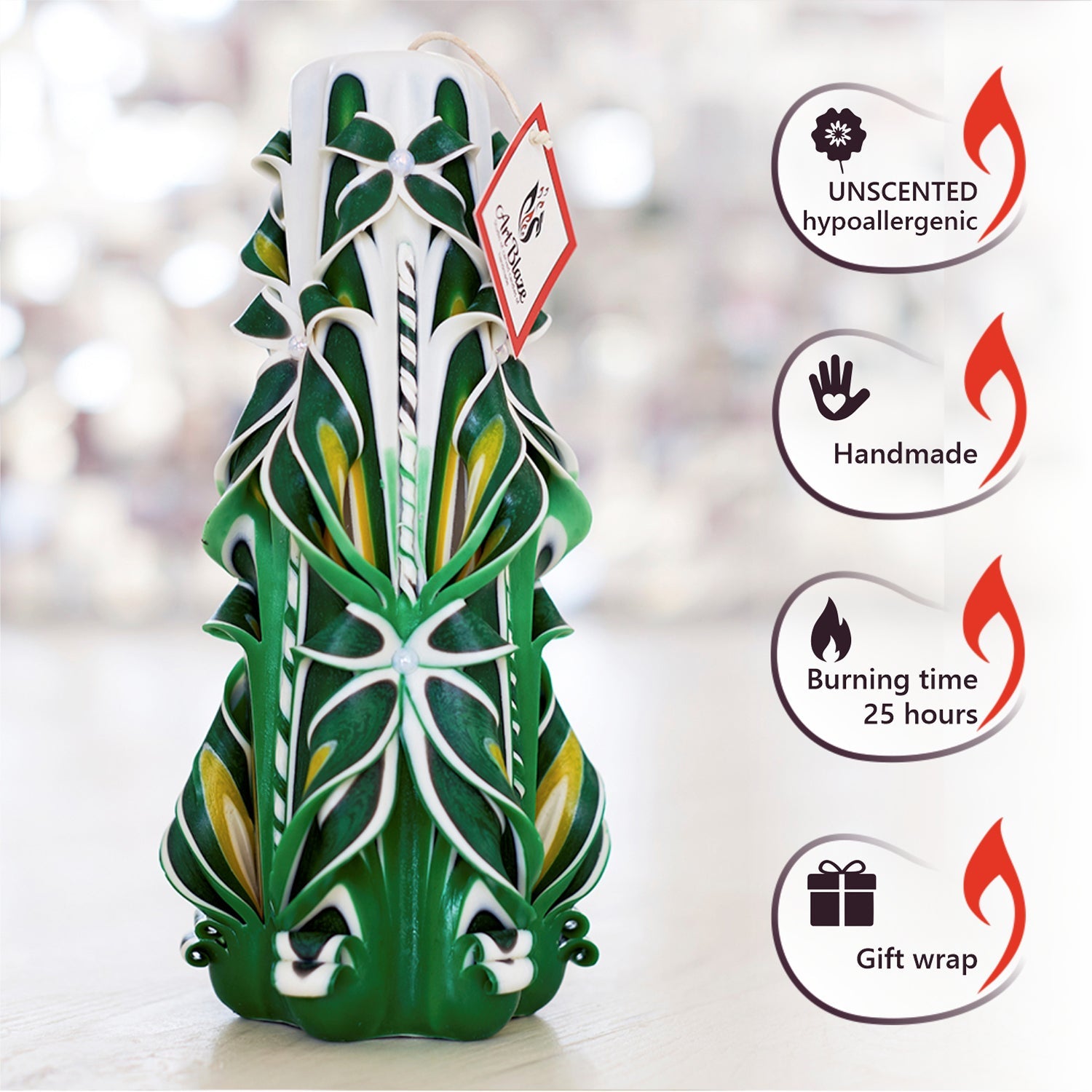 Vela tallada "Campo de verano" grande