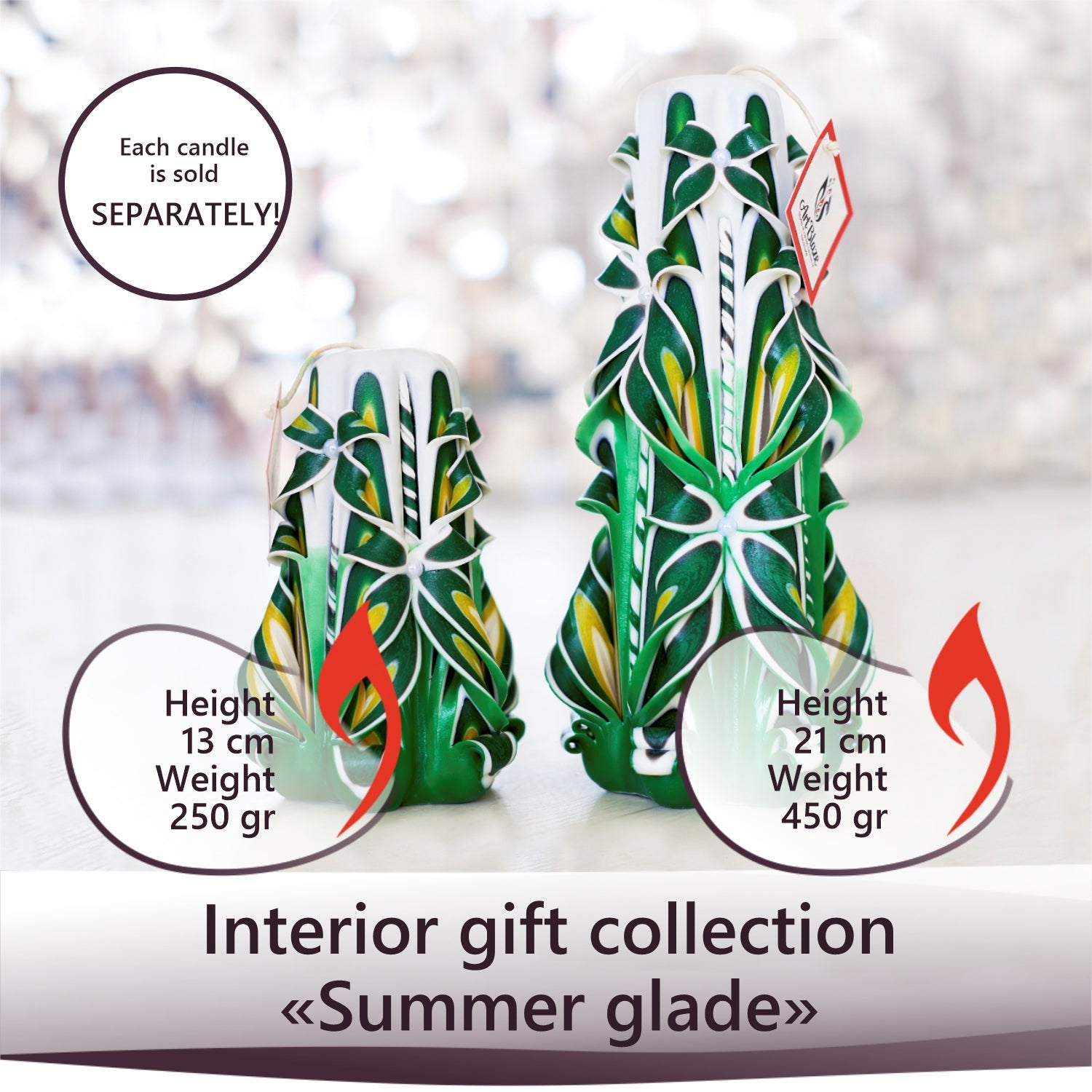 Vela tallada "Campo de verano" grande