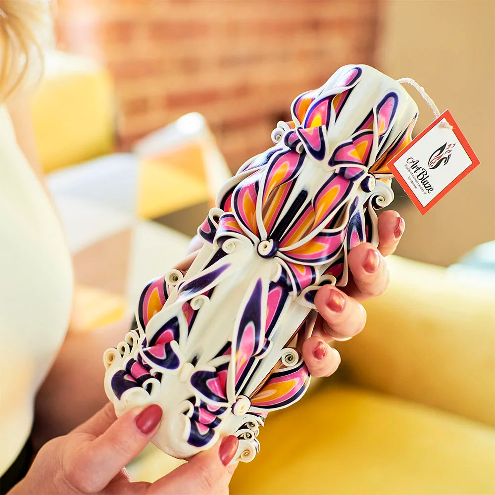 Vela tallada "Perla real" grande