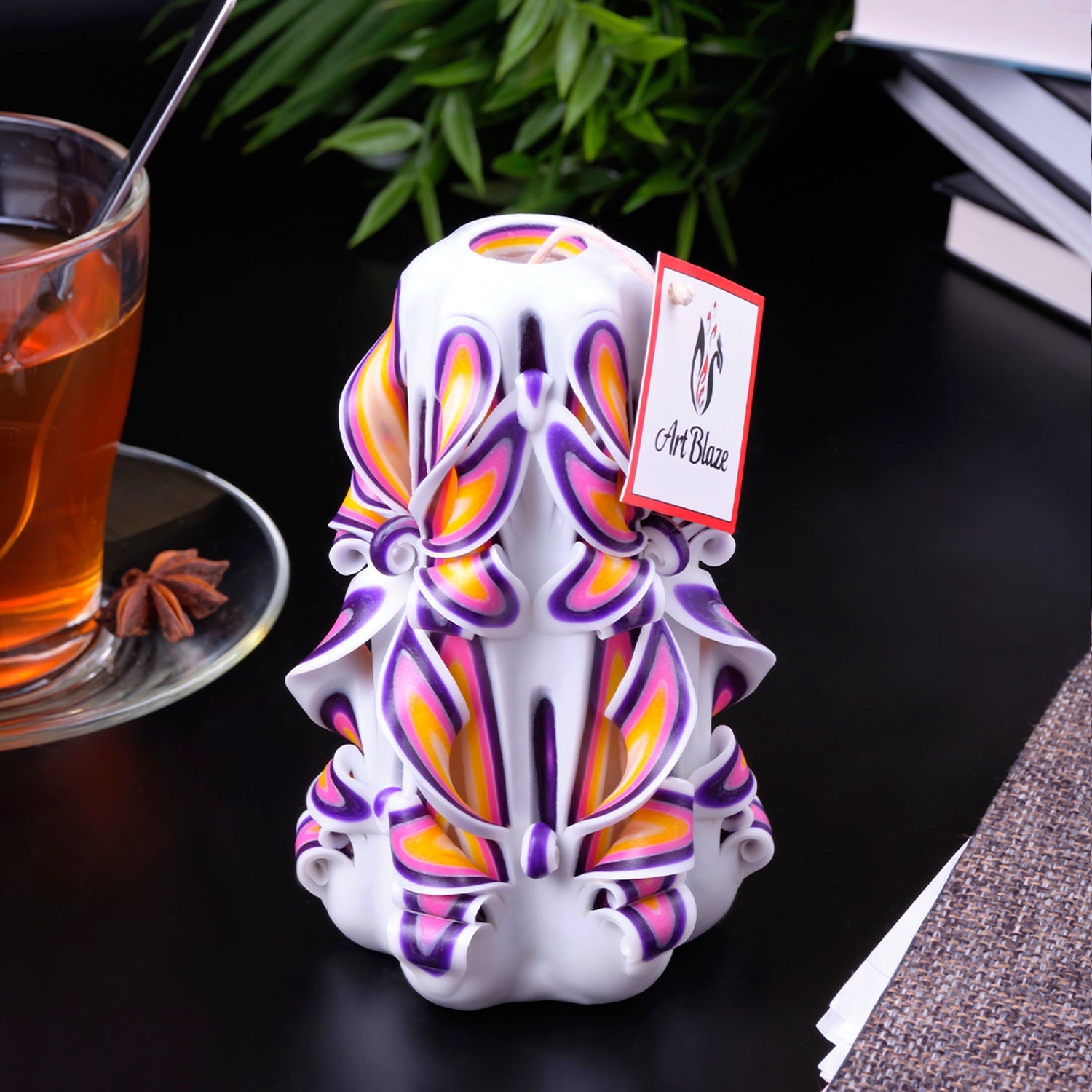 Vela tallada "Perla real" pequeña