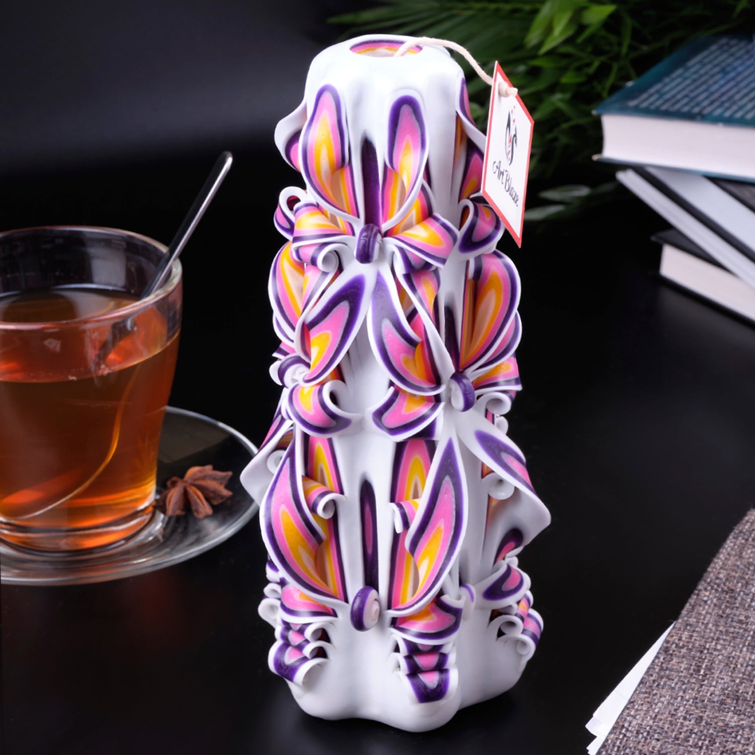 Vela tallada "Perla real" grande