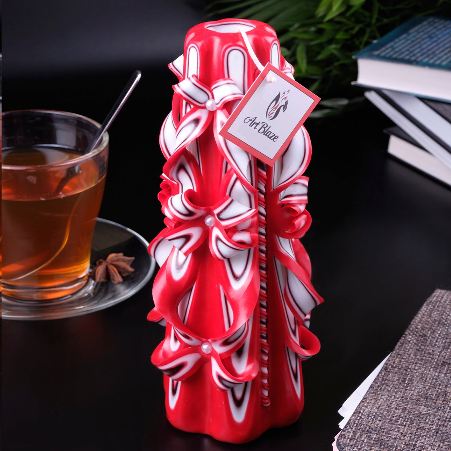 Vela tallada "Velas escarlatas" grande