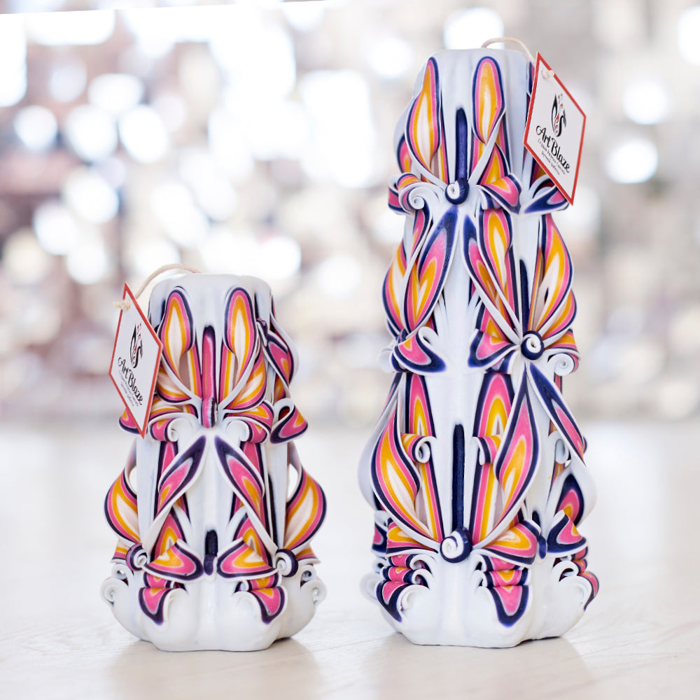 Juego de velas talladas "Perla real"