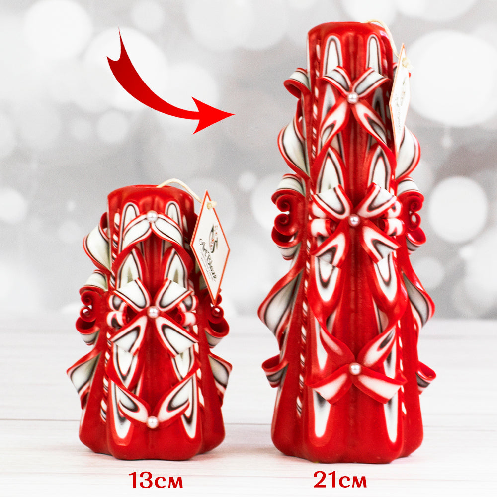 Juego de velas talladas "Velas escarlatas"