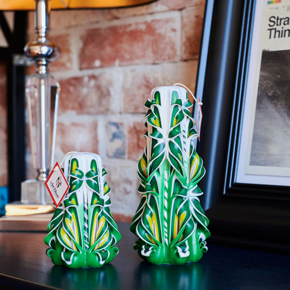 Juego de velas talladas "Campo de verano"