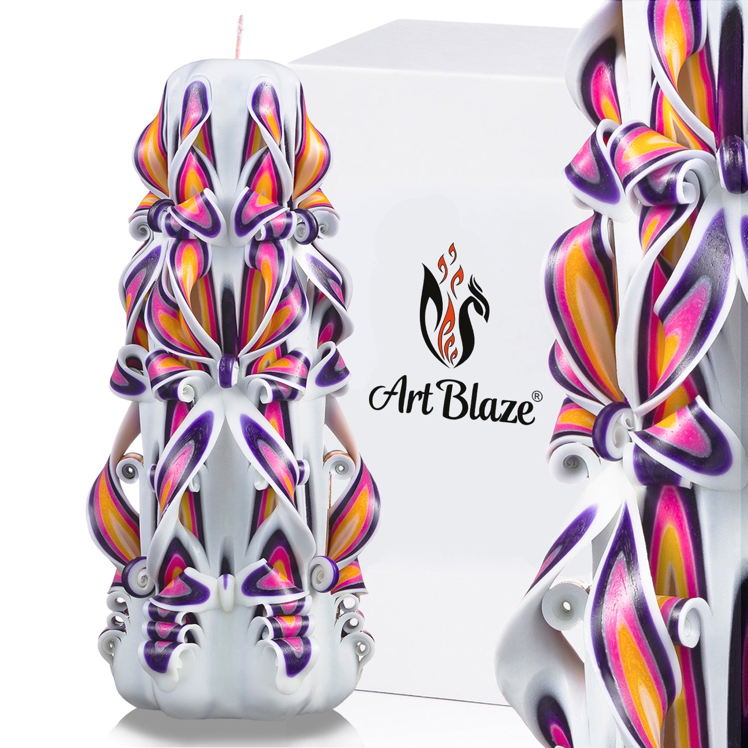 Vela tallada "Perla real" grande